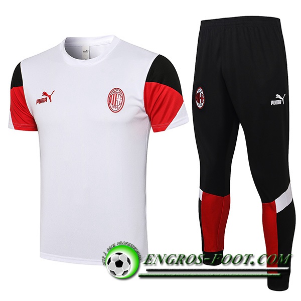 Ensemble Polo Milan AC + Pantalon Blanc 2021/2022