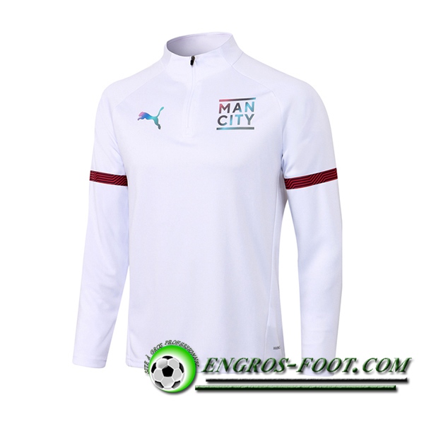 Sweatshirt Training Manchester City Blanc 2021/2022