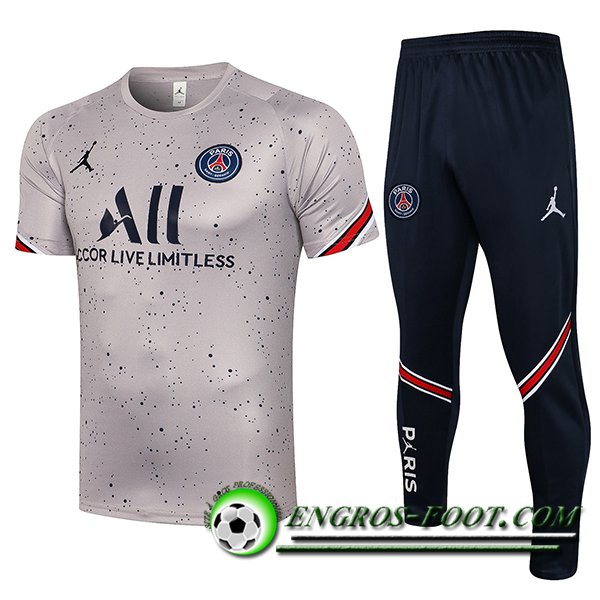 Ensemble Training T-Shirts Jordan PSG + Pantalon Gris 2021/2022