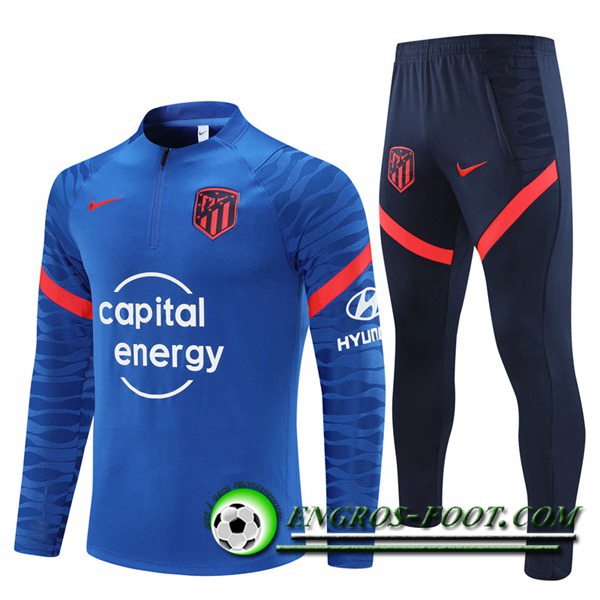 Ensemble Survetement de Foot Atlético Madrid Bleu 2021/2022