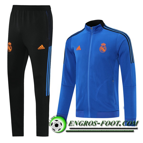 Ensemble Survetement de Foot - Veste Real Madrid Bleu 2021/2022 -1