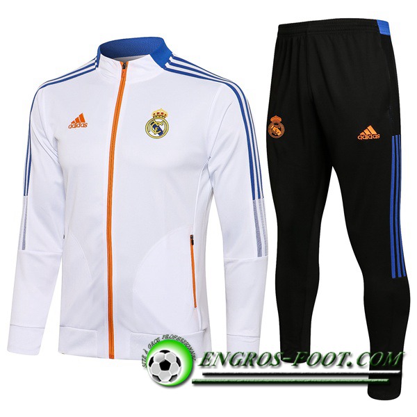 Ensemble Survetement de Foot - Veste Real Madrid Blanc 2021/2022