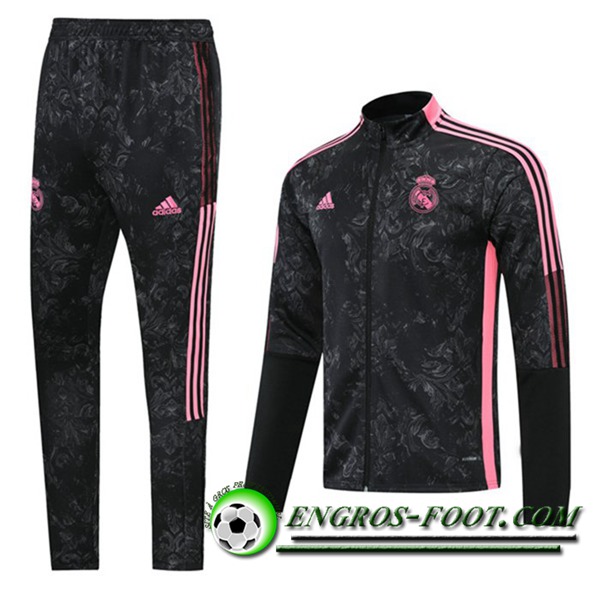 Ensemble Survetement de Foot - Veste Real Madrid Enfant Noir 2021/2022