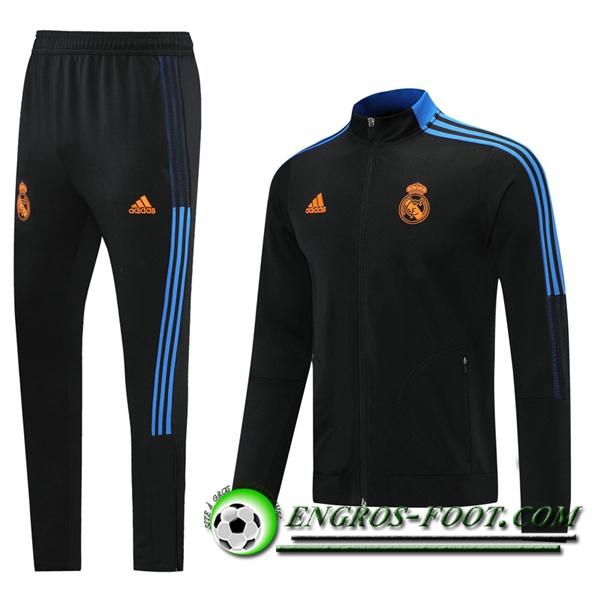 Ensemble Survetement de Foot - Veste Real Madrid Enfant Noir 2021/2022