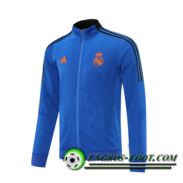 Nouveaux Veste Foot Real Madrid Bleu 2021/2022 -1