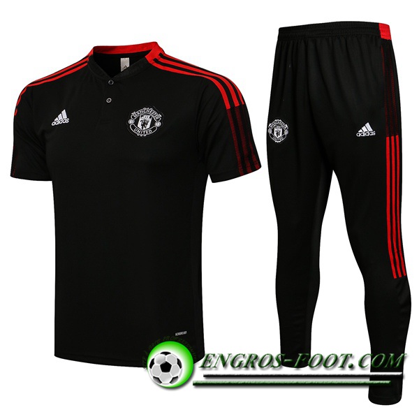 Ensemble Polo Manchester United + Pantalon Noir 2021/2022