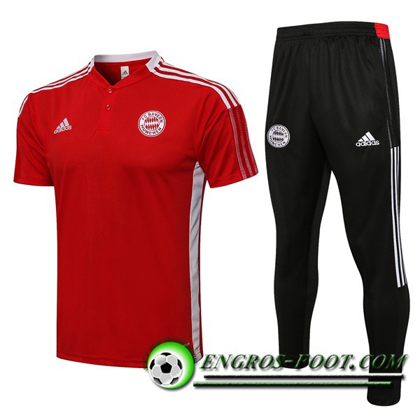 Ensemble Polo Bayern Munich + Pantalon Rouge/Blanc 2021/2022