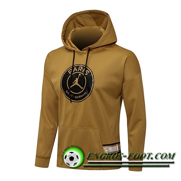 Sweatshirt Training Capuche Jordan PSG Jaune 2021/2022