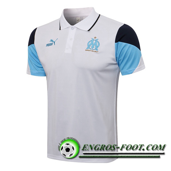 Polo Foot Marseille OM Blanc/Bleu 2021/2022