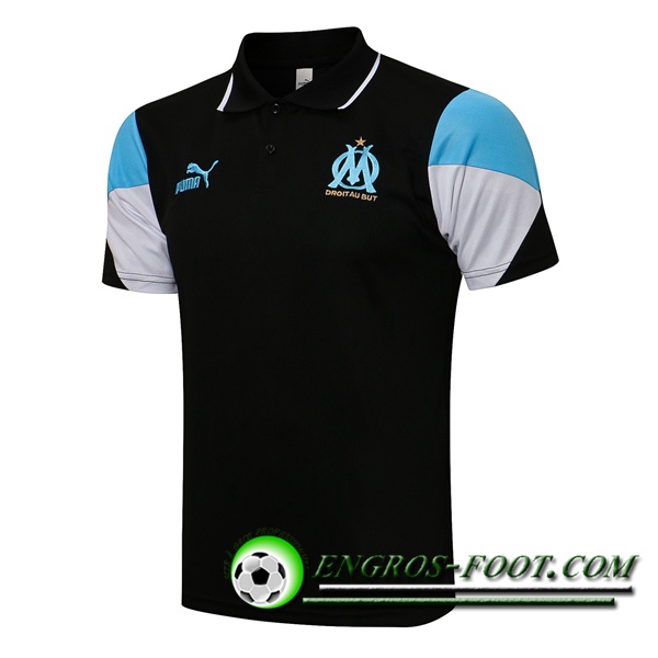 Polo Foot Marseille OM Noir/Bleu 2021/2022