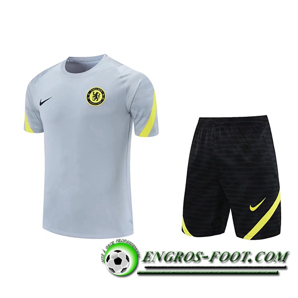 Ensemble Training T-Shirts FC Chelsea + Short Gris 2021/2022