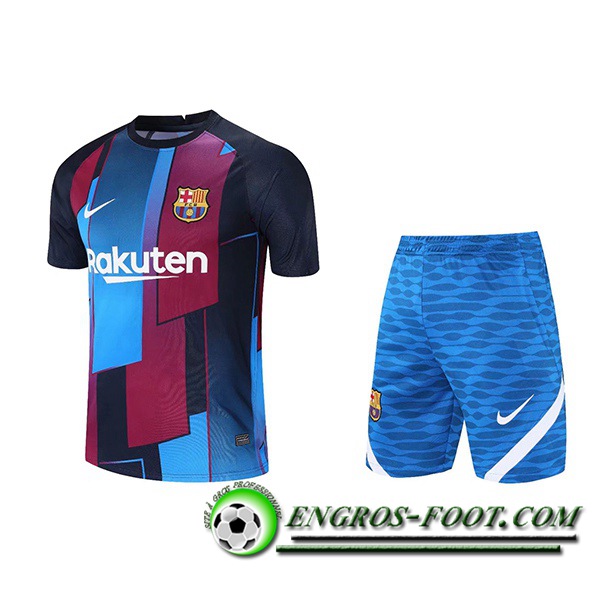 Ensemble Training T-Shirts FC Barcelone + Short Rouge/Bleu 2021/2022