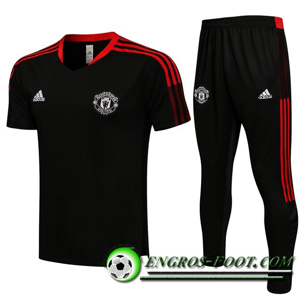 Ensemble Training T-Shirts Manchester United + Pantalon Noir 2021/2022