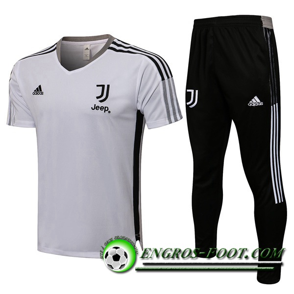 Ensemble Training T-Shirts Juventus + Pantalon Bleu 2021/2022