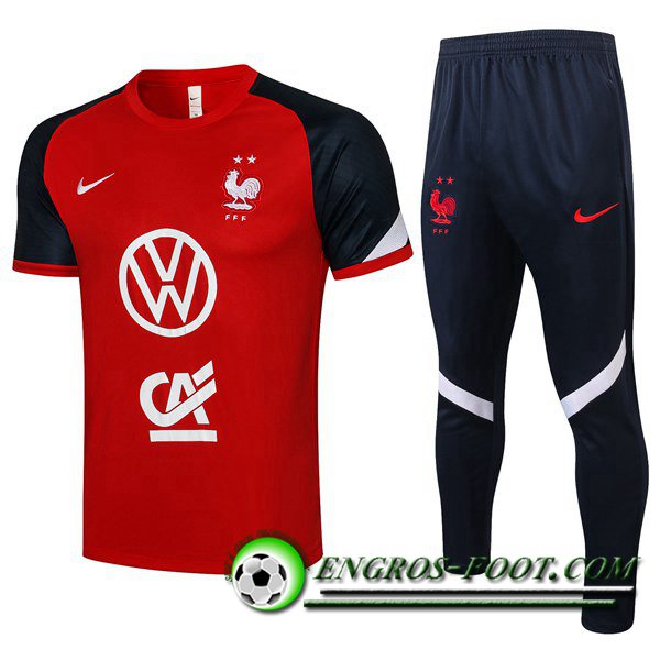 Ensemble Training T-Shirts France + Pantalon Rougr 2021/2022