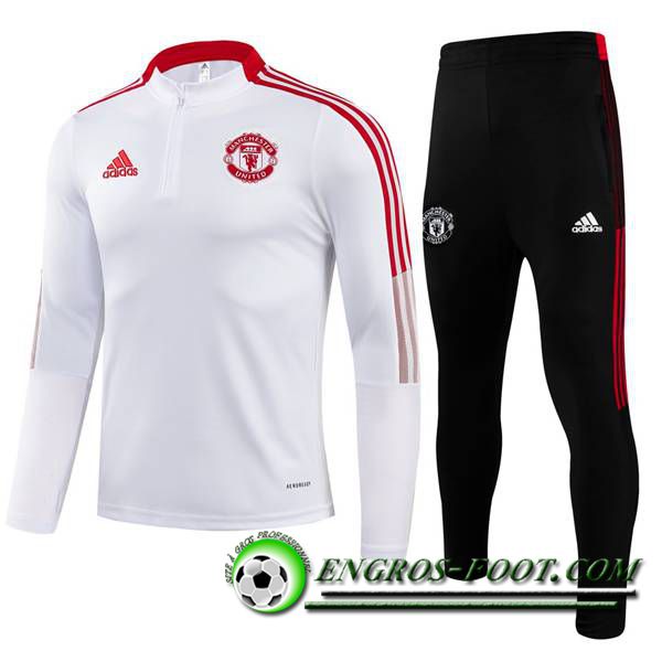 Ensemble Survetement de Foot Manchester United Noir/Blanc 2021/2022