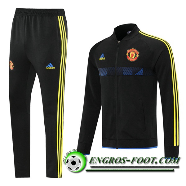 Ensemble Survetement de Foot - Veste Manchester United Noir/Jaune 2021/2022