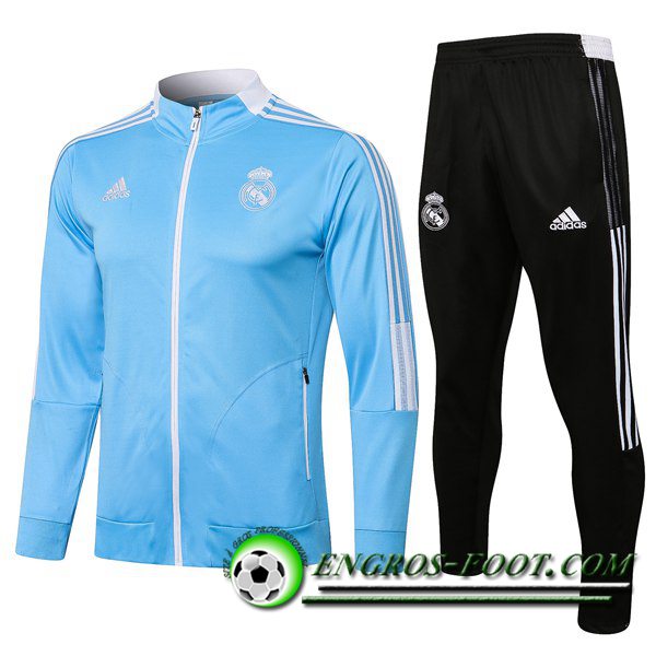 Ensemble Survetement de Foot - Veste Real Madrid Bleu/Blanc 2021/2022