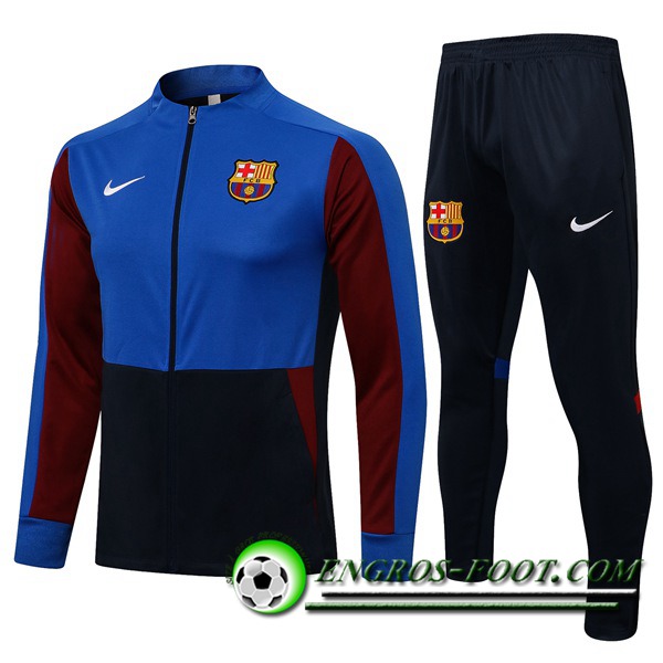 Ensemble Survetement de Foot - Veste FC Barcelone Noir/Bleu 2021/2022