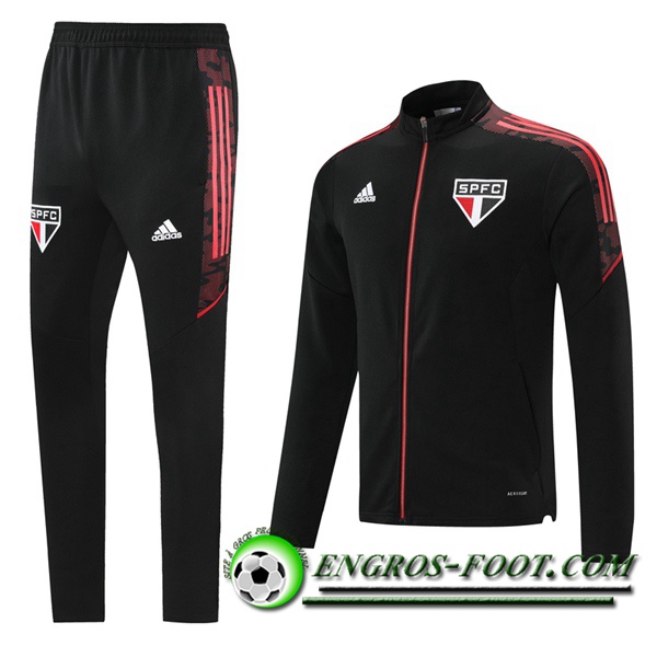 Ensemble Survetement de Foot - Veste Sao Paulo FC Rouge/Noir 2021/2022