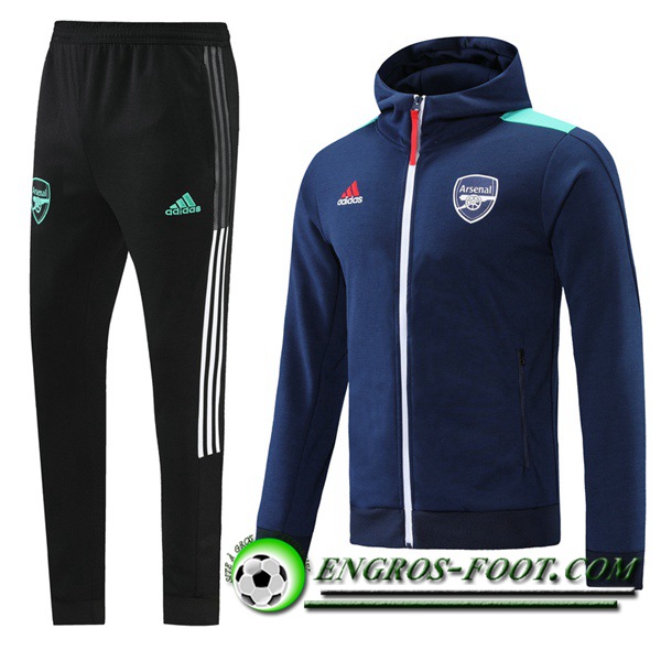 Ensemble Veste A Capuche Survetement - Veste FC Arsenal Bleu Marin 2021/2022