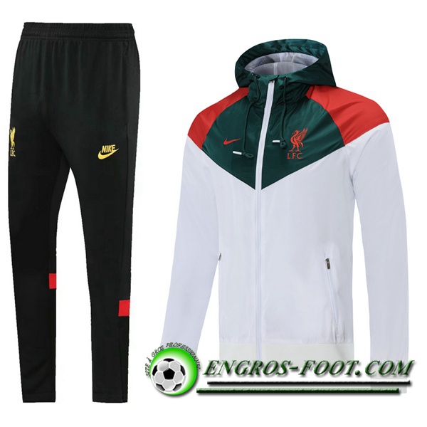 Ensemble Veste A Capuche Survetement - Veste FC Liverpool Rouge/Blanc 2021/2022