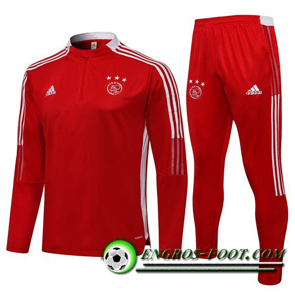 Ensemble Survetement de Foot Bayern Munich Enfant Blanc/Rouge 2021/2022