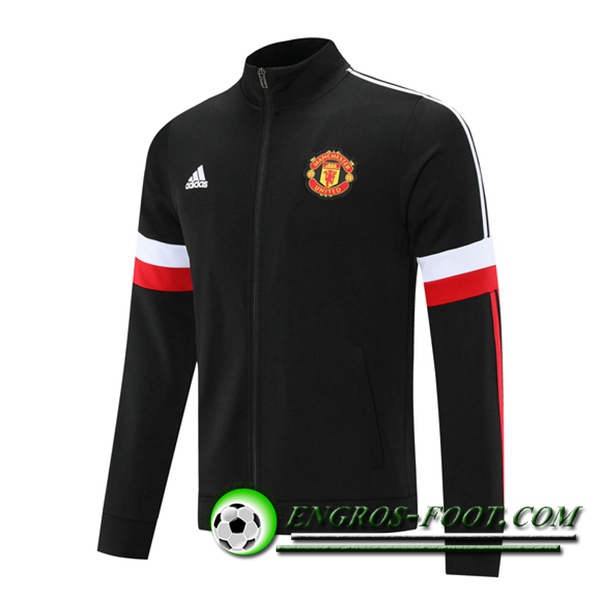 Nouveaux Veste Foot Manchester United Noir/Blanc 2021/2022