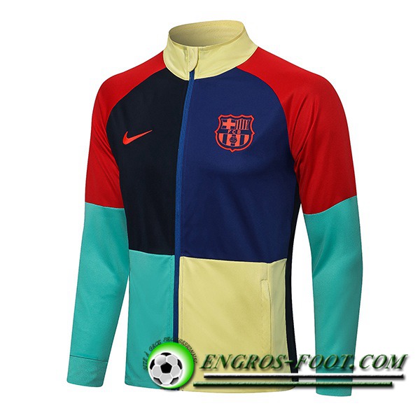 Nouveaux Veste Foot FC Barcelone Rouge/Jaune/Vert/Noir 2021/2022