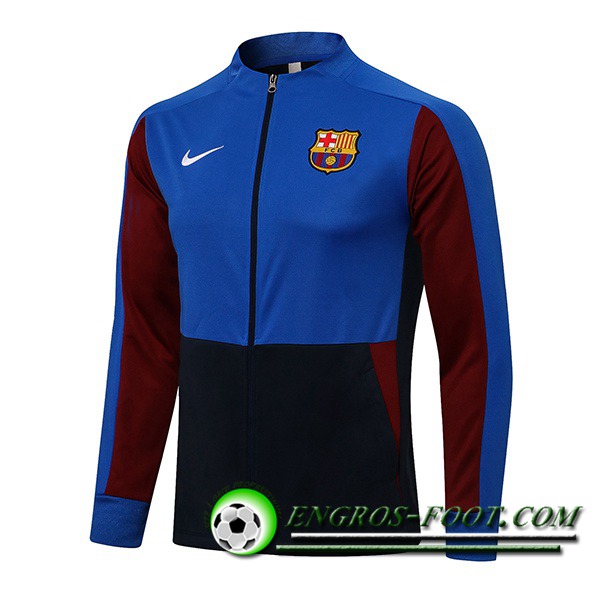 Nouveaux Veste Foot FC Barcelone Noir/Bleu 2021/2022