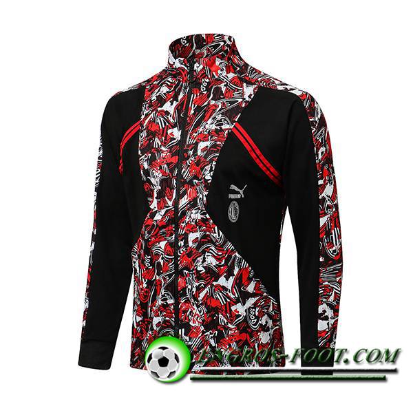 Nouveaux Veste Foot Milan AC Rouge/Blanc/Noir 2021/2022