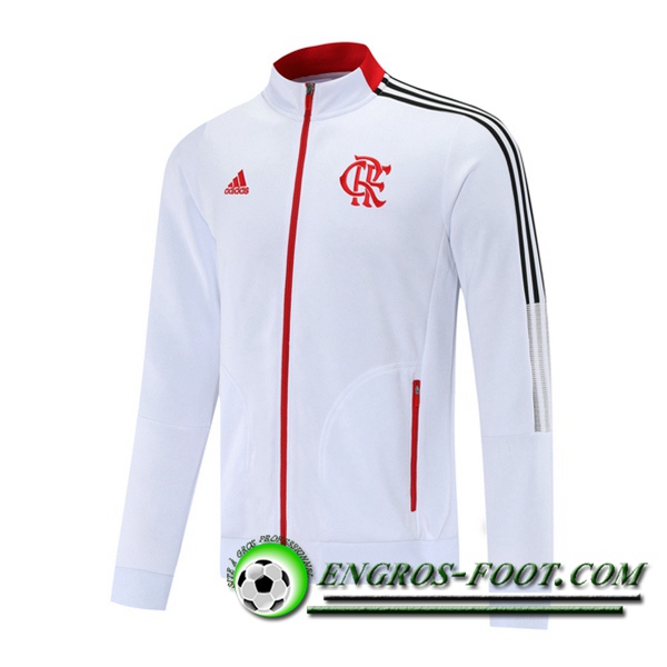 Nouveaux Veste Foot Flamengo Blanc/Rouge 2021/2022