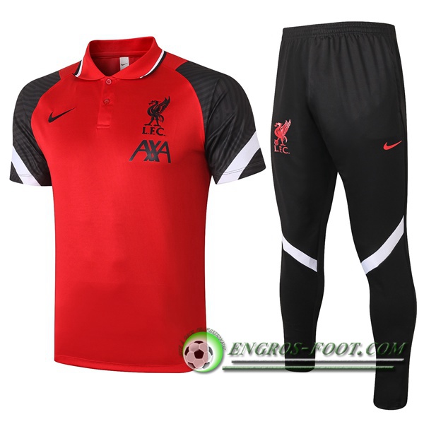 Ensemble Polo FC Liverpool + Pantalon Rouge/Noir 2020/2021