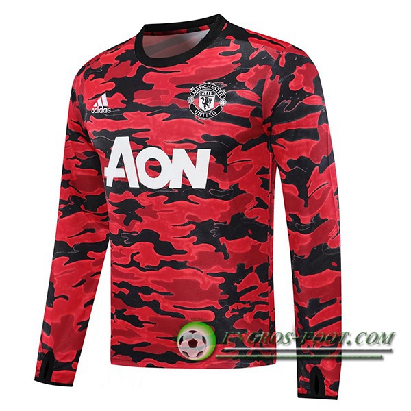 Sweatshirt Training Manchester United Noir/Rouge 2020/2021