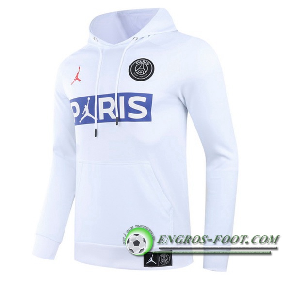 Sweatshirt Training Capuche Jordan PSG Blanc 2020/2021