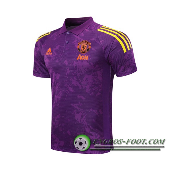 Polo Foot Manchester United Violet/Jaune 2020/2021