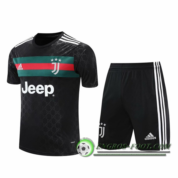 Ensemble Training T-Shirts Juventus + Shorts Noir/Vert 2020/2021