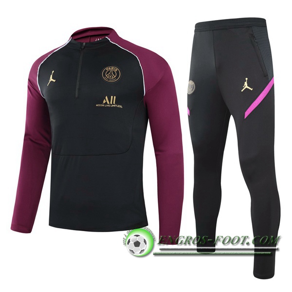 Ensemble Survetement de Foot Jordan PSG Noir/Violet 2020/2021