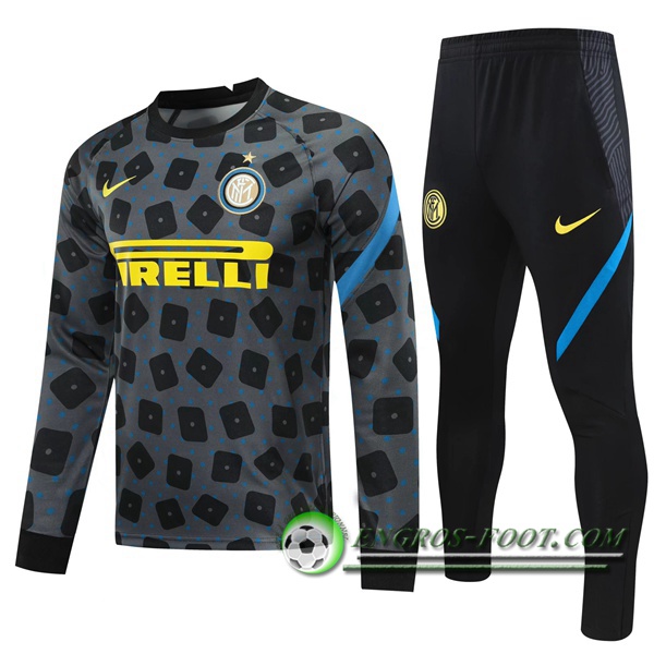 Ensemble Survetement de Foot Inter Milan Noir/Gris 2020/2021