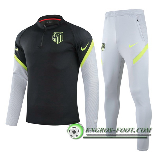 Ensemble Survetement de Foot Atletico Madrid Noir/Gris 2020/2021