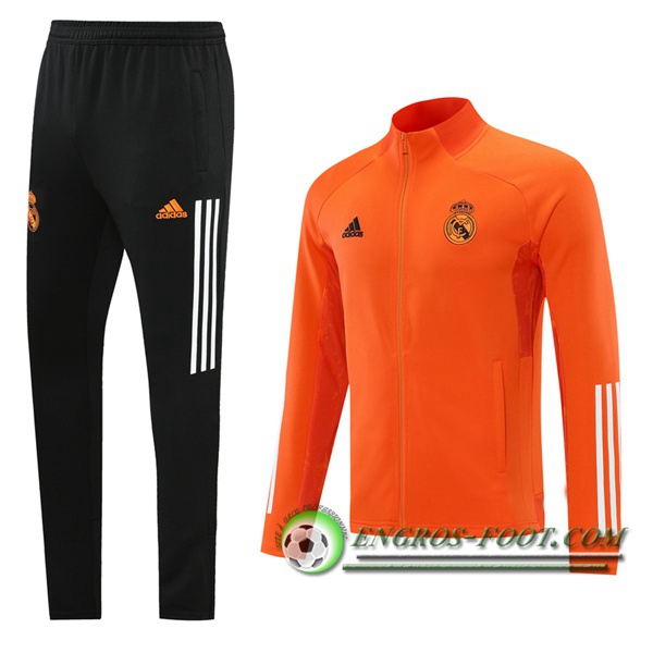 Ensemble Survetement de Foot - Veste Real Madrid Orange 2020/2021