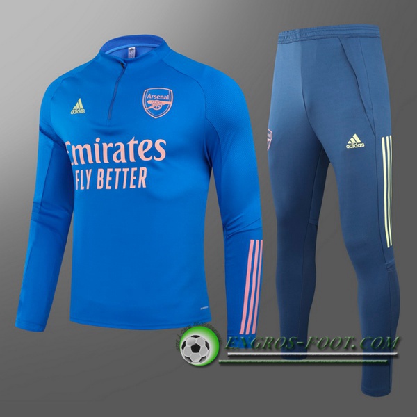 Ensemble Survetement de Foot Arsenal Enfant Bleu 2020/2021