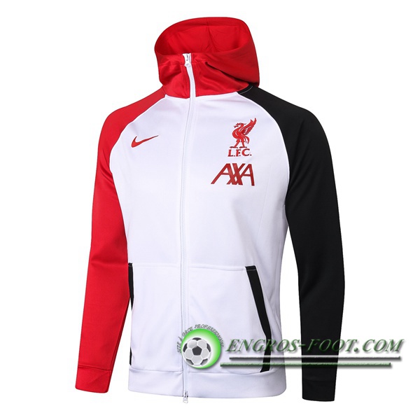 Veste A Capuche FC Liverpool Blanc/Rouge 2020/2021