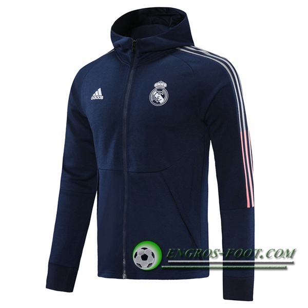 Veste A Capuche Real Madrid Bleu Marin 2020/2021