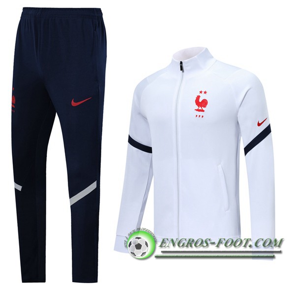 Ensemble Survetement Foot - Veste Equipe de France Blanc 2019/2020