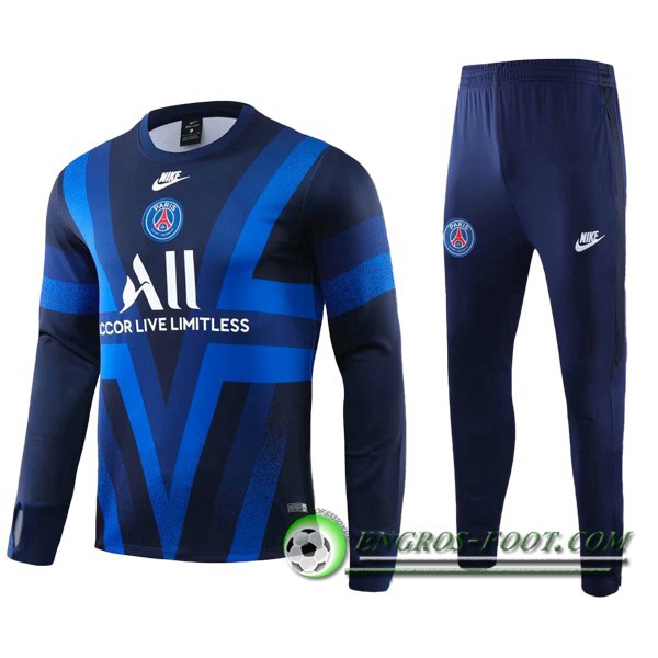 Ensemble Survetement Foot Paris PSG ALL Bleu 2019/2020