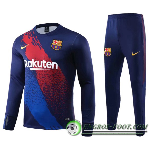 Ensemble Survetement Foot FC Barcelone Bleu Rouge 2019/2020