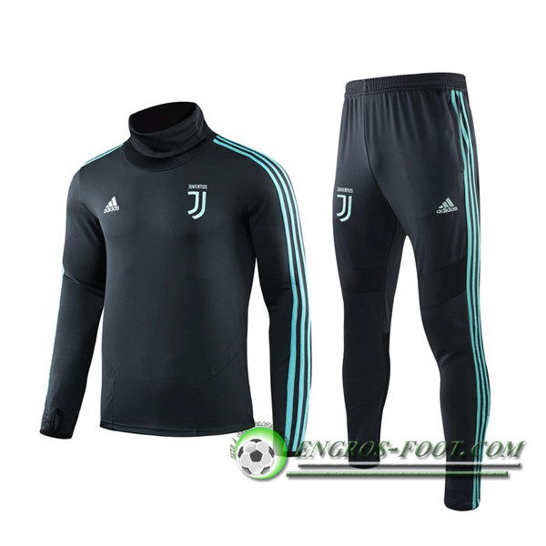 Ensemble Survetement Foot Juventus Cyan Col Haut 2019/2020