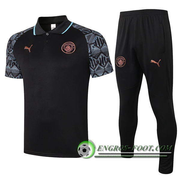 Ensemble Polo Manchester City + Pantalon Noir 2020/2021