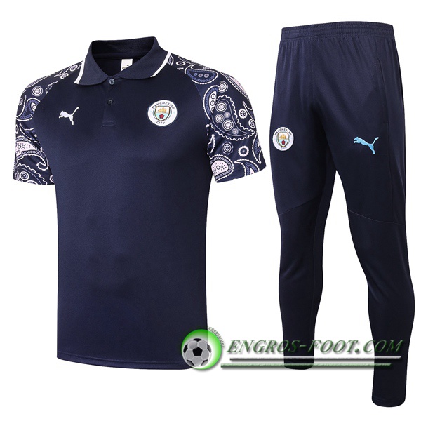 Ensemble Polo Manchester City + Pantalon Bleu Royal 2020/2021